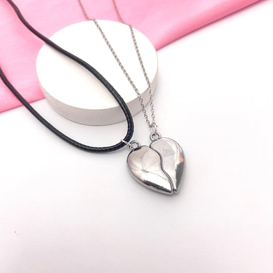 Silver Broken Heart Couple Necklace - DropShp