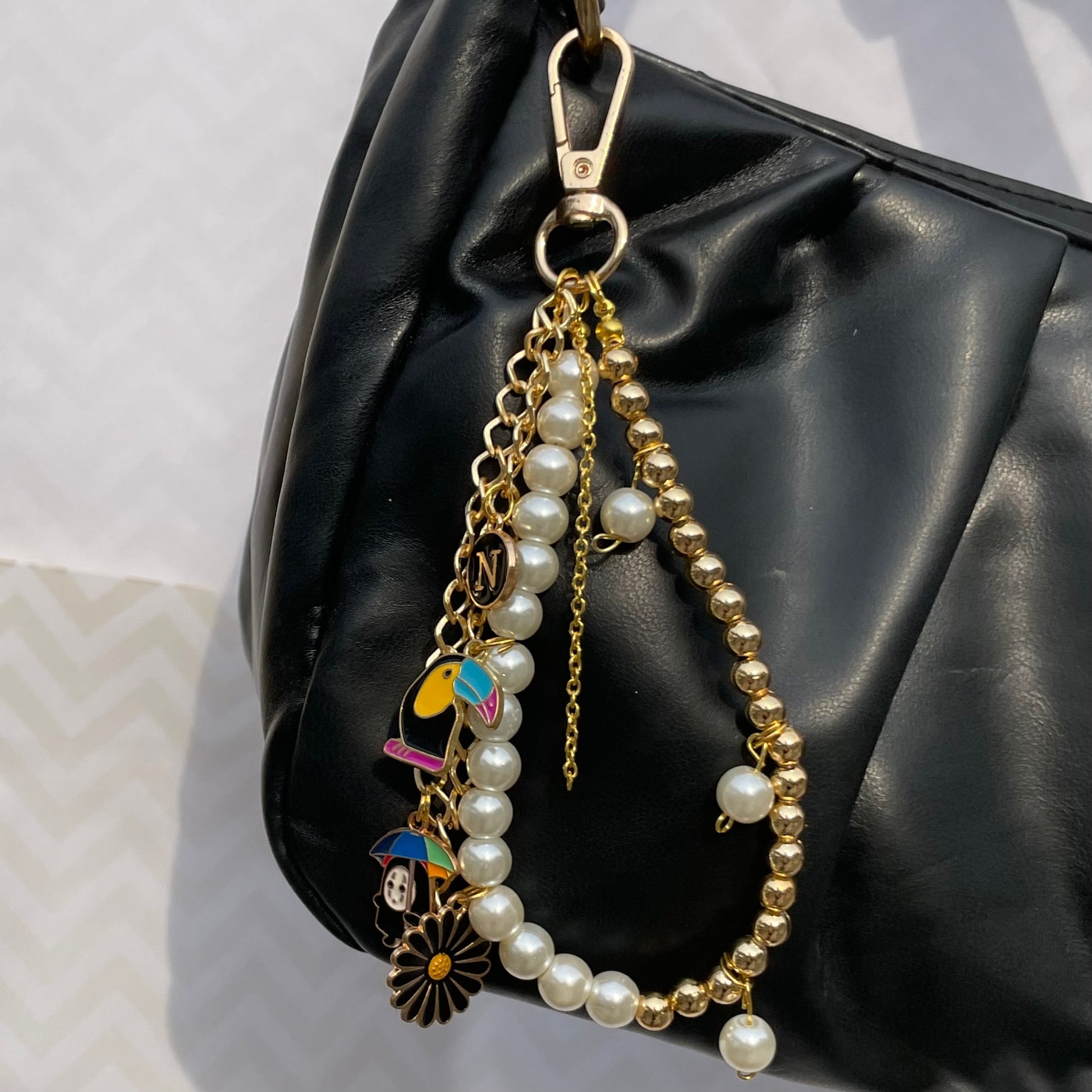 Cute Alloy Bag Keychain With Multi Charms for Women and Girls | Stylish Bag Accessories - DropShp