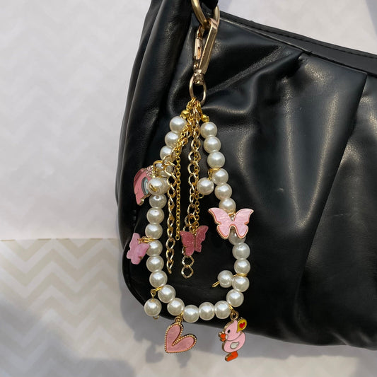 Cute Alloy Bag Keychain With Multi Charms for Women and Girls | Stylish Bag Accessories - DropShp