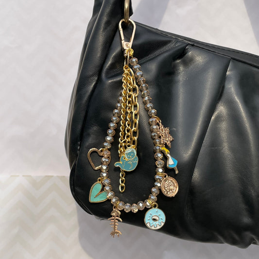 Cute Alloy Bag Keychain With Multi Charms for Women and Girls | Stylish Bag Accessories - DropShp