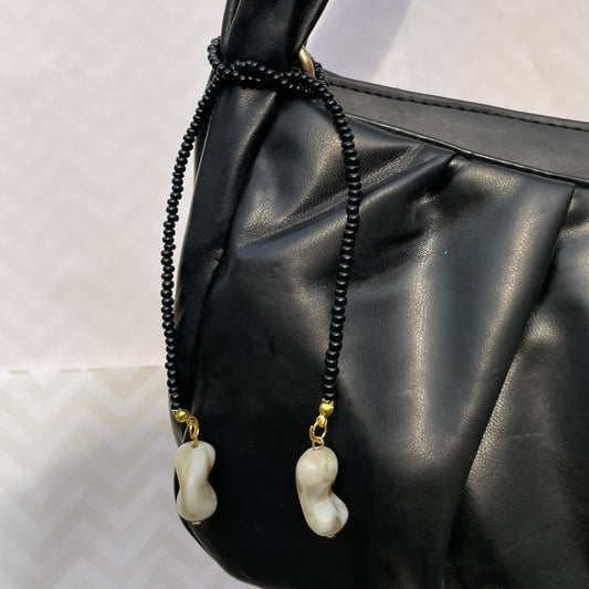 Cute Black Seed Beads Bag Keychain for Women and Girls | Stylish Bag Accessories - DropShp
