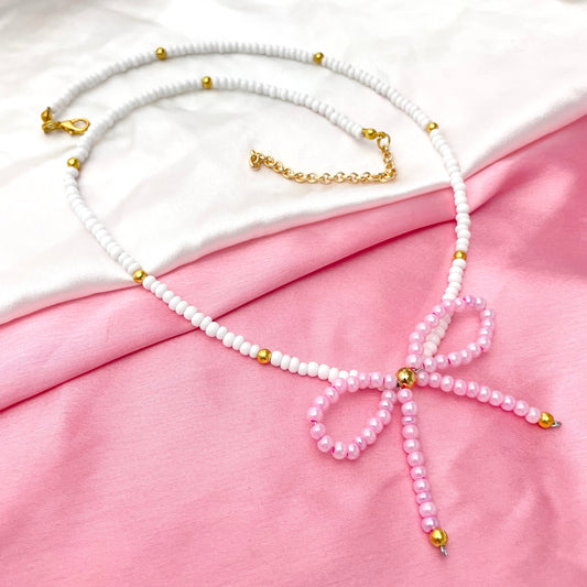 Elegant Women's Simulated Bow Pearl Necklace (D-4) - DropShp