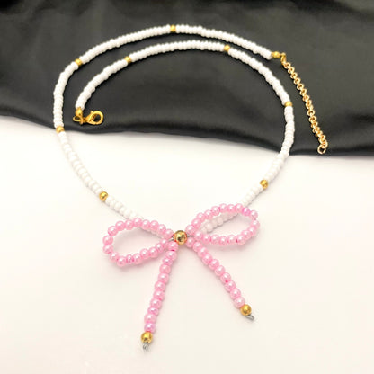 Elegant Women's Simulated Bow Pearl Necklace (D-4) - DropShp