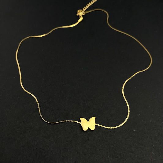 Stainless Steel Golden Butterfly Necklace - DropShp