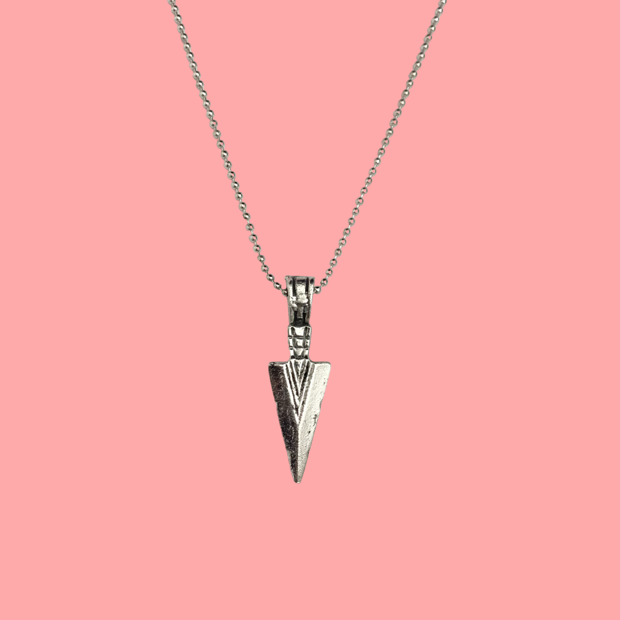 Silver Arrow Charm Pendant Necklace For Boys With Ball Chain - DropShp