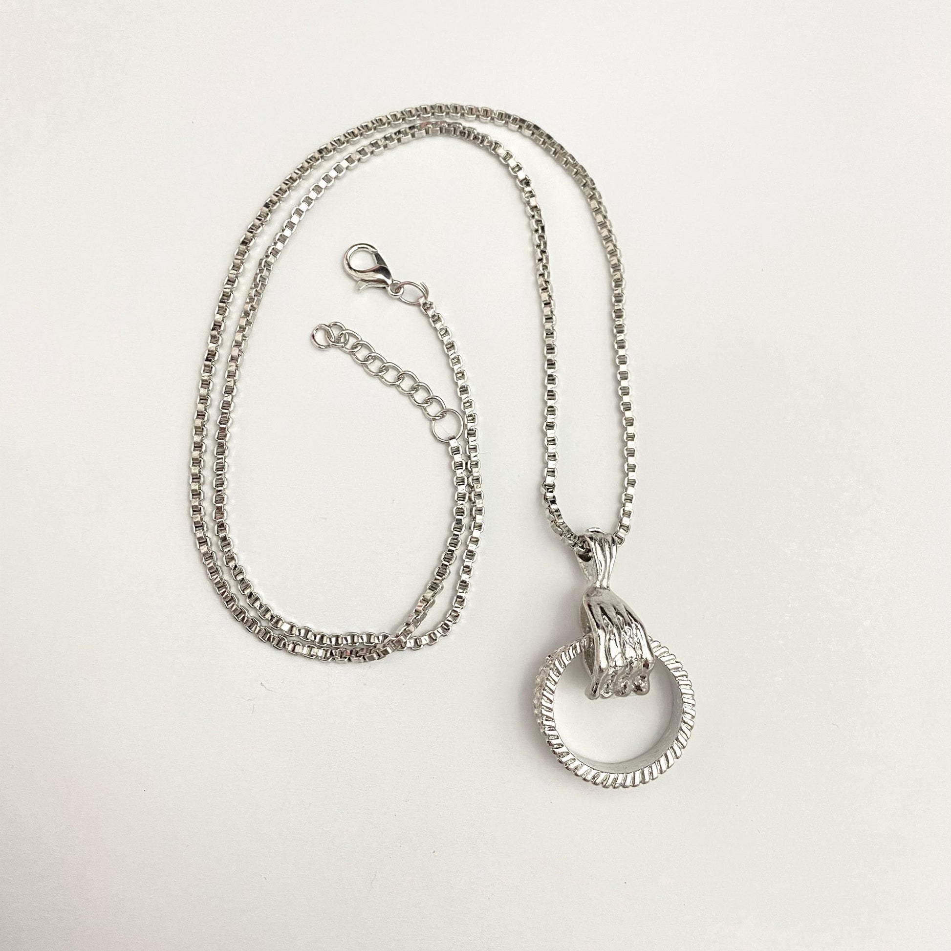 Casting Creative Hand Grab Ring Pendant Necklace For Boys - DropShp