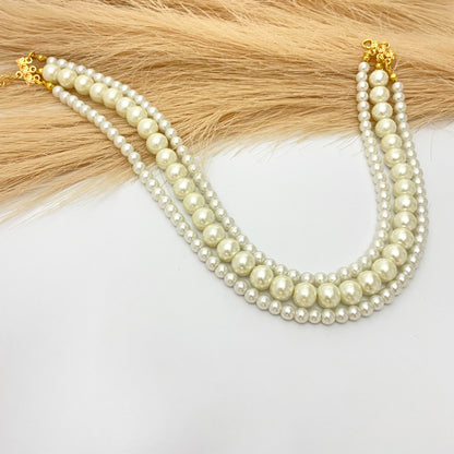Triple Layered Pearl Necklace For Girls Perfect For Dailywear - DropShp