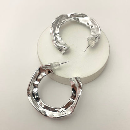Silver Circular Hoops  Earrings - DropShp