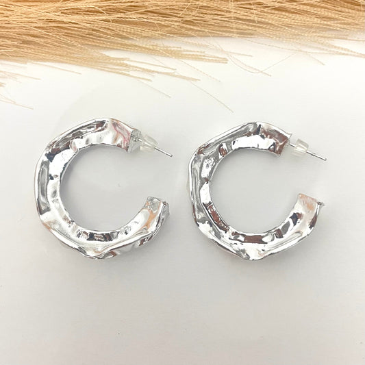 Silver Circular Hoops  Earrings - DropShp