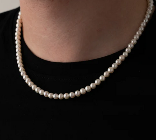 6mm Glass Pearl Necklace (For Boys) - DropShp