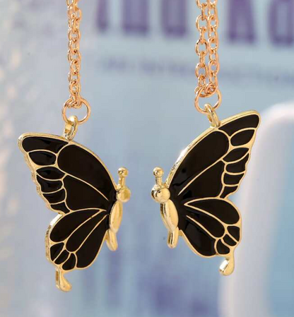 Black Butterfly Friendship Necklace - DropShp