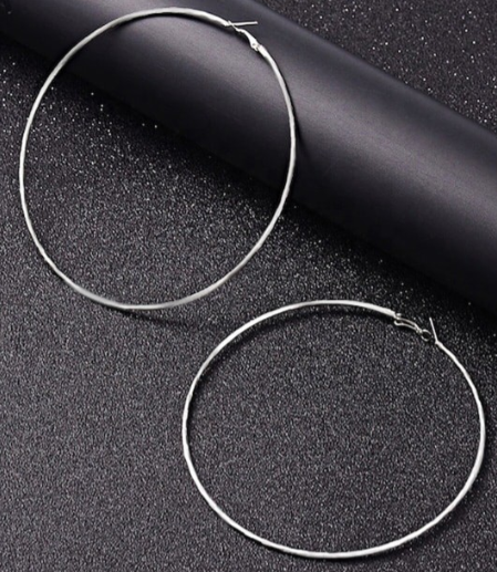 Silver-Plated Circular Hoop Earrings - DropShp