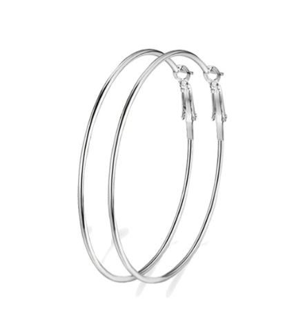 Silver-Plated Circular Hoop Earrings - DropShp