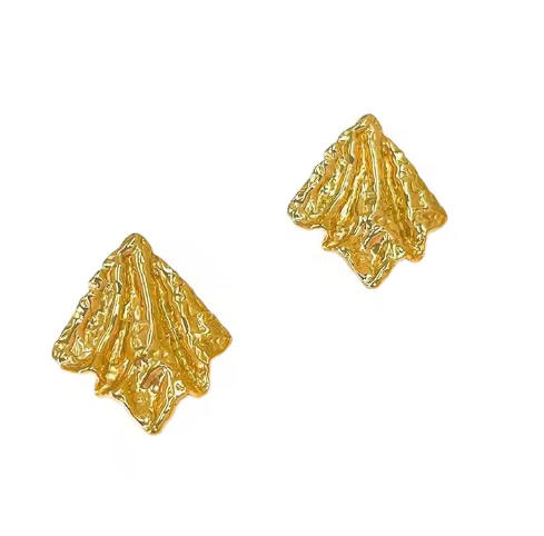 18K Gold Plated Stainless Steel Irregular Geometric Stud Earrings - DropShp