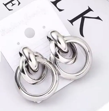 Silver Chunky Hoop Earrings - DropShp
