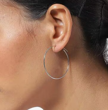 Silver-Plated Circular Hoop Earrings - DropShp