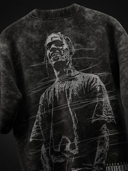 TRAVIS SCOTT ACID WASH OVERSIZED T-SHIRT