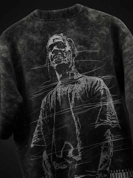 TRAVIS SCOTT ACID WASH OVERSIZED T-SHIRT