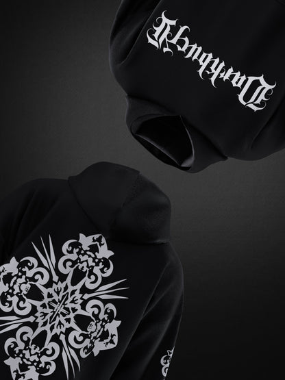 MOSAIC BLACK OVERSIZED HOODIE
