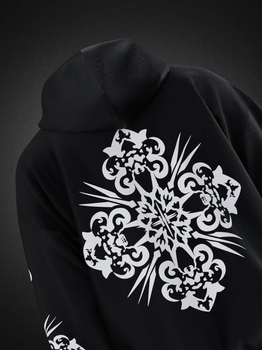 MOSAIC BLACK OVERSIZED HOODIE