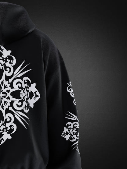 MOSAIC BLACK OVERSIZED HOODIE