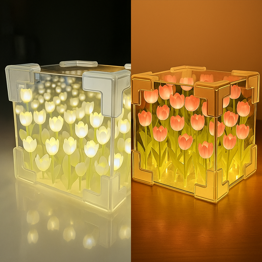 Tulip Lamp Handmade Flower Light Tulip Night Light Decorative (COMBO)
