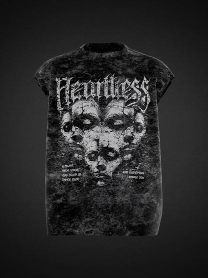 HEARTLESS ACID WASH UNISEX BOXY VEST