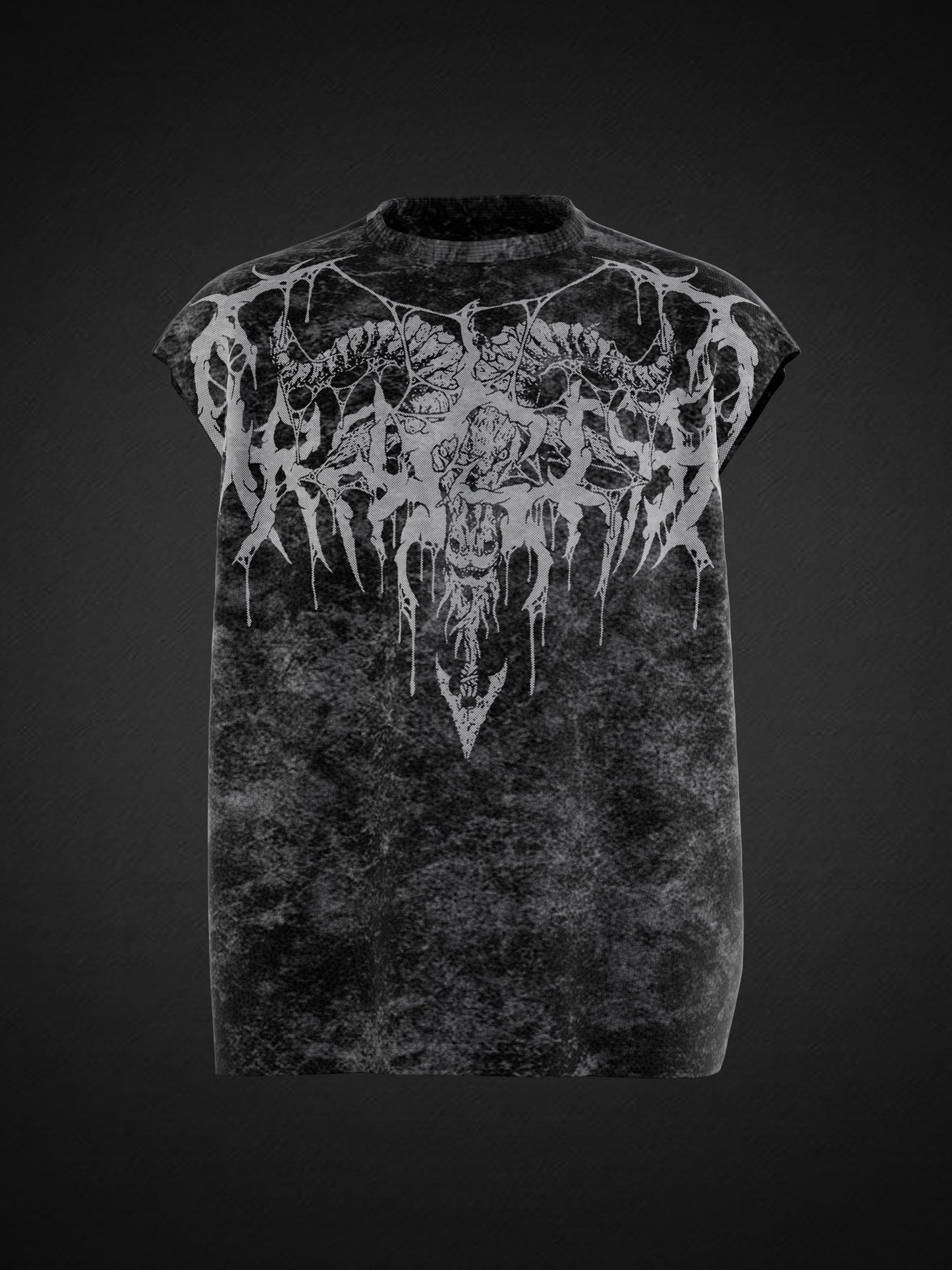 ARAGOTH ACID WASH UNISEX BOXY VEST