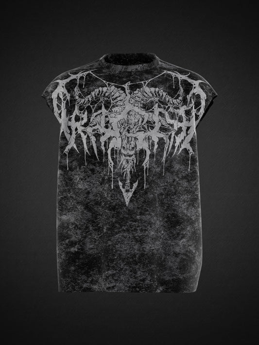 ARAGOTH ACID WASH UNISEX BOXY VEST