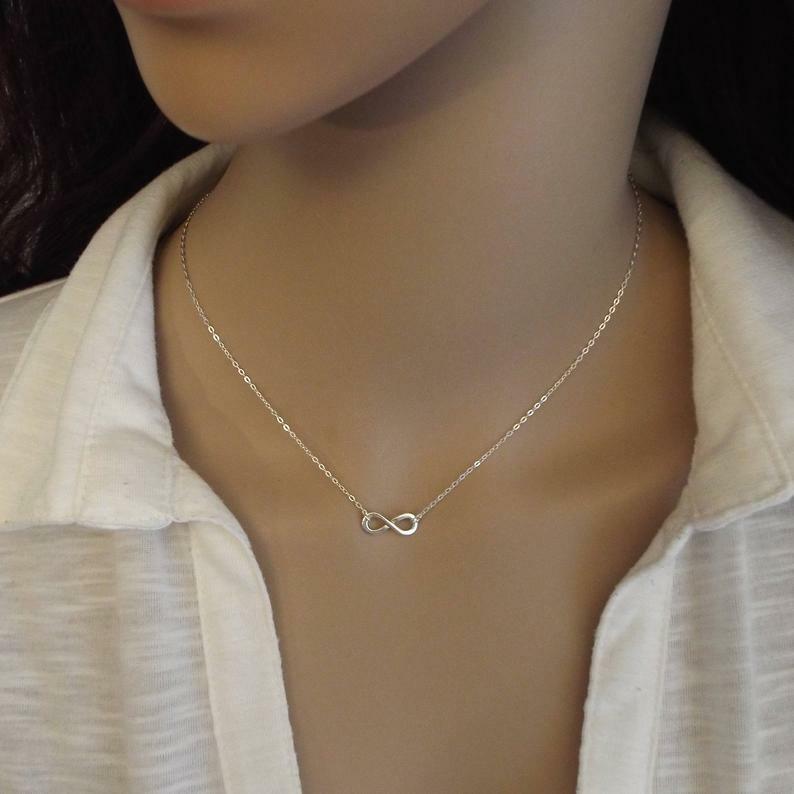 Silver Infinity & Double Ring Necklace Combo - DropShp